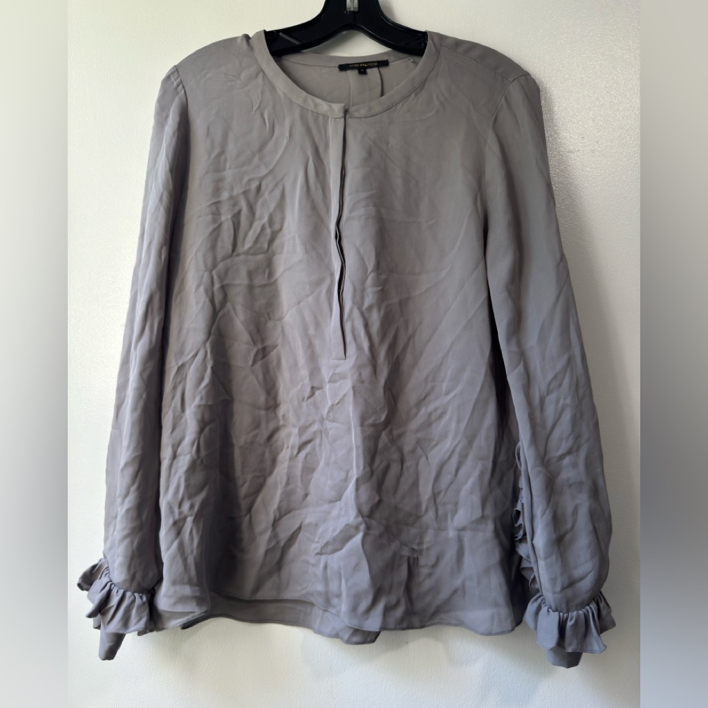 Kobi Halperin Gray Puff Sleeve Blouse